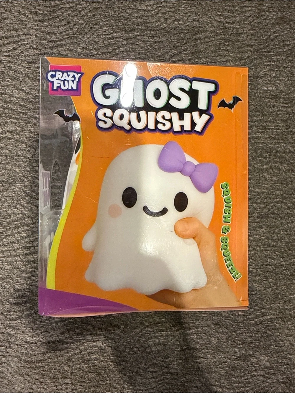 Ghost Squishy Toy - White & Purple